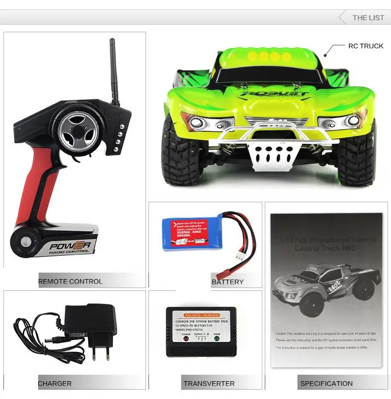 A969 RC Car 4WD 1:18 Scale 2.4G High Speed Radio Controlled Remote Control Racing Cross-country free shipping | Игрушки и хобби