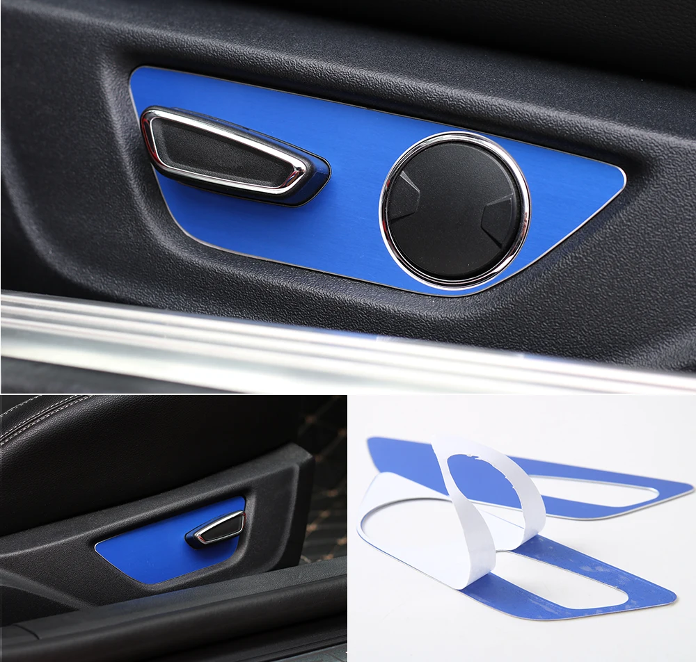 Для Ford Mustang автомобильные аксессуары регулировка сиденья украшение крышка наклейка интерьер углеродного волокна стиль