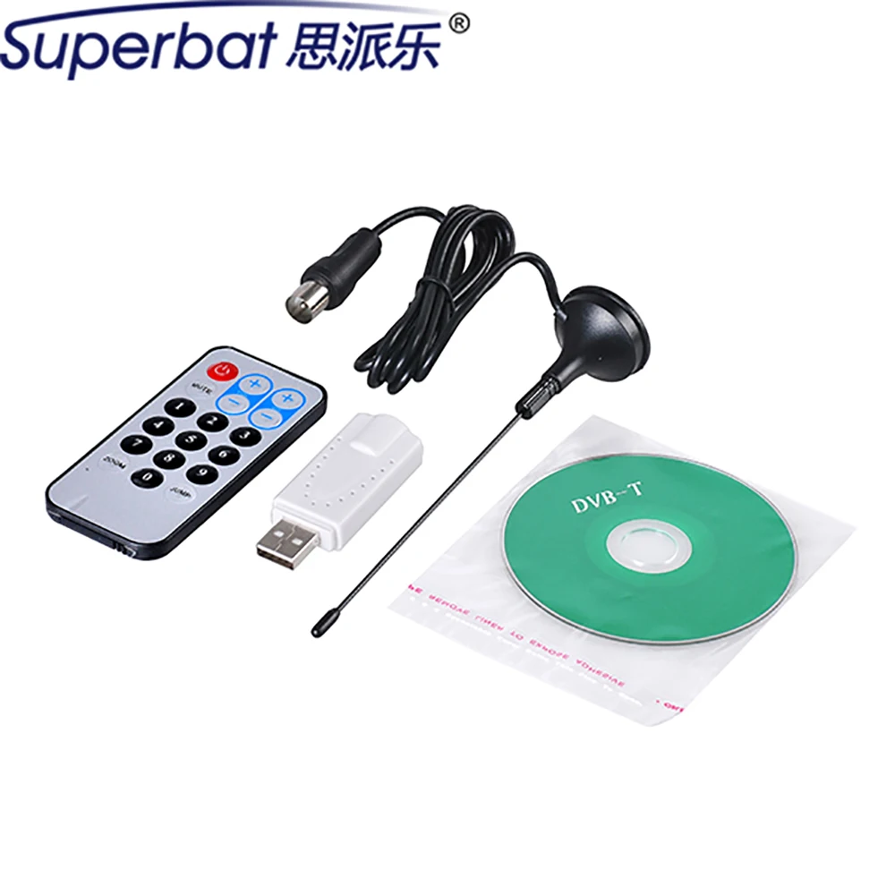 Superbat цифровой USB 2 0 DVB T + FM DAB SDR Stick записывать ТВ 75ohm Вход антенна 120 см Кабельное