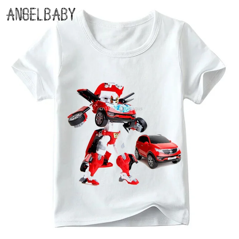 Детская забавная Футболка с принтом ТОБОТ детские летние топы коротким рукавом