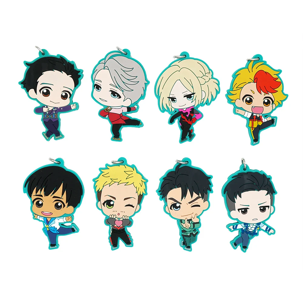 Yuri! На льду аниме Nikiforov Victor Katsuki Yuuri Plisetsky джинсы Yuri-Jacques JJ Christophe Kenjiro Minami резиновый