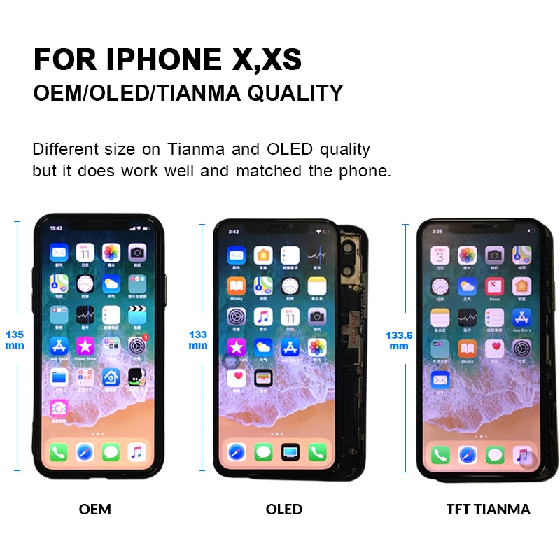 Для iPhone X XS lcd сенсорный экран без битых пикселей OLED OEM панель в сборе для Max XR