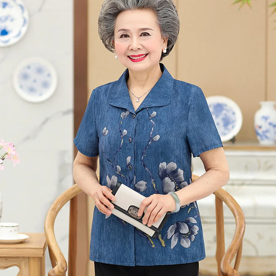 Большой размер одежда для женщин среднего и пожилого возраста с короткими
