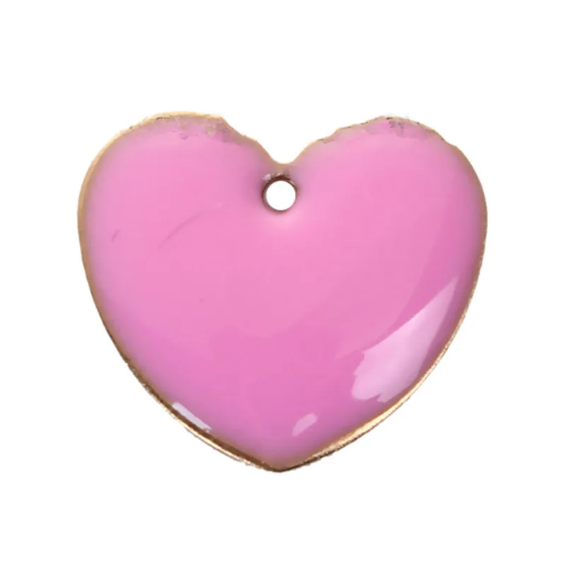 DoreenBeads Fashion Copper Enamelled Sequins Pendant Heart Unplated Colorful Enamel Jewelry DIY 16mm x16mm( 5/8&quot x 5/8&quot) 10 PCs |