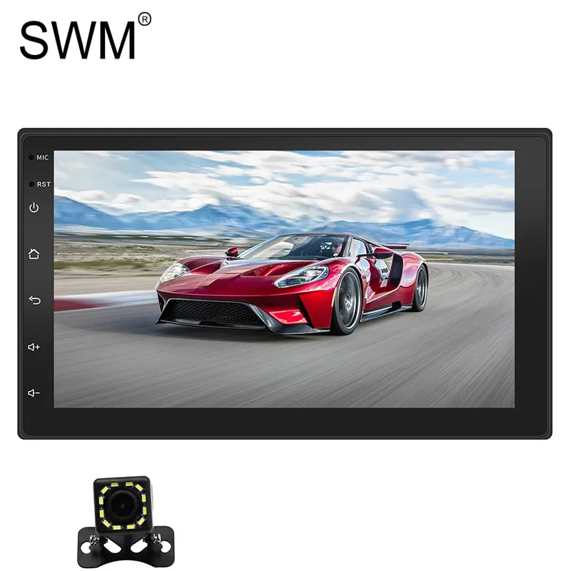 Radio with Camera 3 SWM GPS автомобильный радиоприёмник 2 Din Android 8,1 Авторадио " 2din мультимедиа MP5 плеер сенсорный экран HD кассетный плеер зеркальная радиосвязь FM - Цвет: Radio with Camera 3