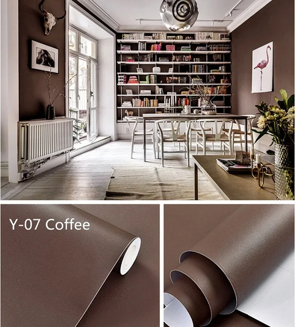 Y-07 coffee Кухня Съемный ПВХ самоклеящаяся фурнитура наклейки кухонный шкаф водонепроницаемый обои настенная декоративная пленка - Цвет: Y-07 coffee