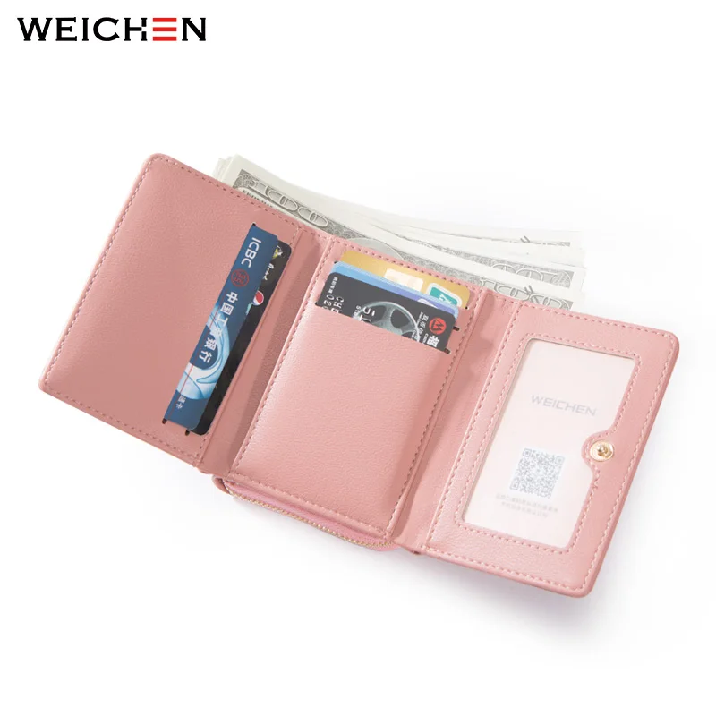 WEICHEN Trifold маленький кошелек для женщин с сердечком женские кошельки женский