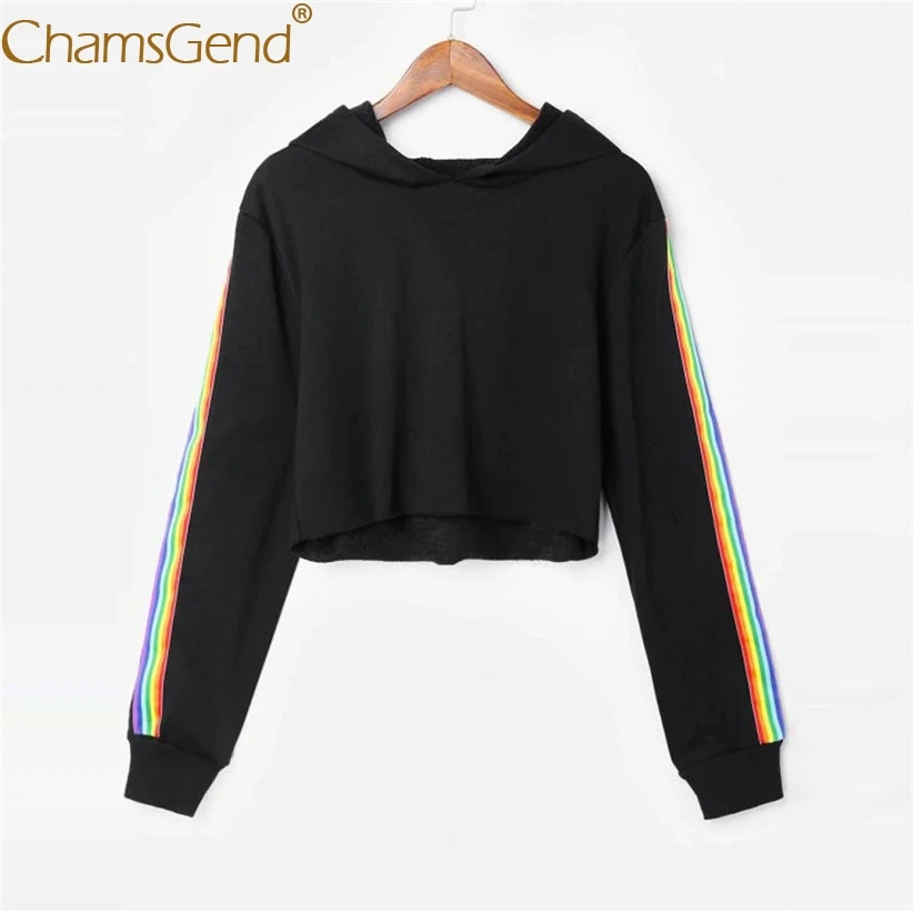 Бесплатная доставка радужные полосатые толстовки для женщин пуловер свитер с