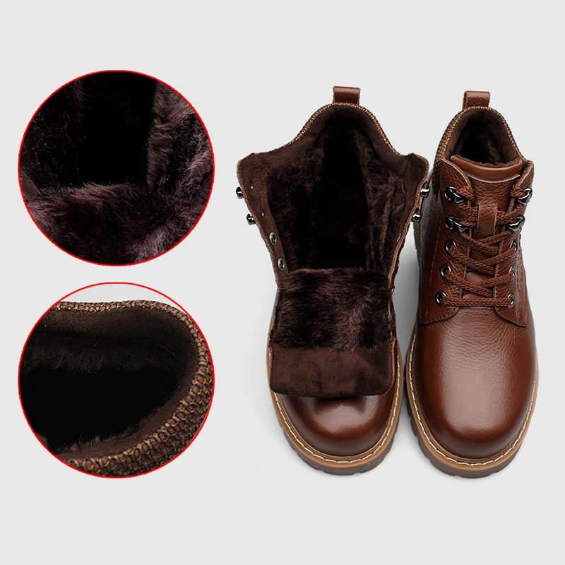 Новинка Красивые зимние ботинки из натуральной кожи Большие размеры 68 Мужские