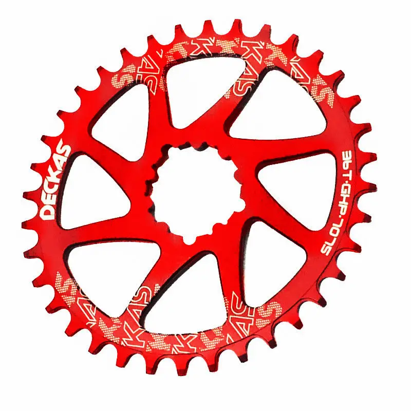 Oval-Red-38T Deckas GXP Road велосипедная Звездочка 32/34/36/38 T MTB передняя Звездочка Круглый/Овальный брелок для ключей для горного велосипеда SRAM GXP XX1 XO1 X1 GX XO X9 - Цвет: Oval-Red-38T