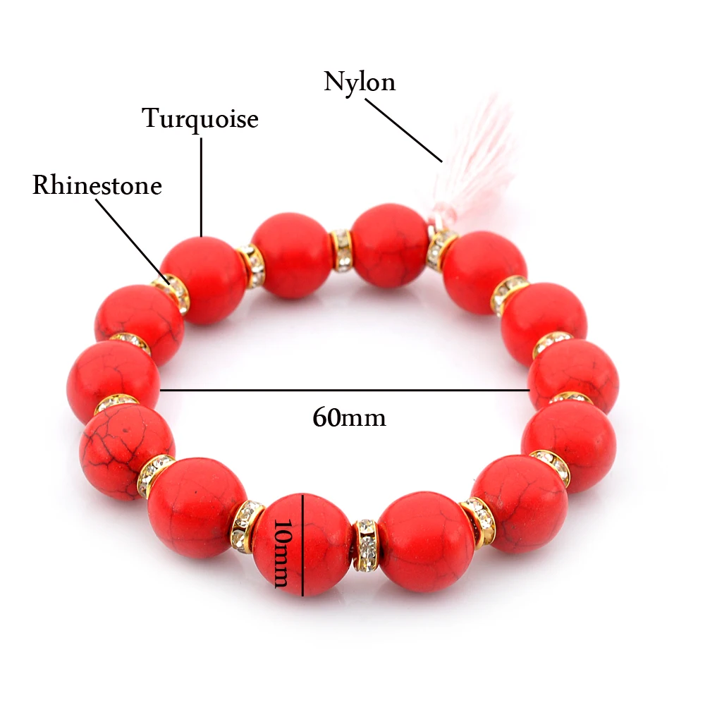 10 мм натуральный камень бисер кисточки женщина с браслетом популярный стильный и