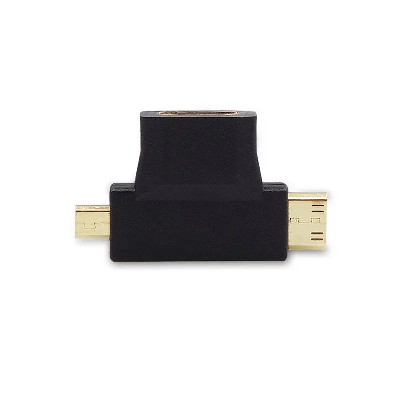 Thundeal высокое Скорость 1080 P 3 в 1 V1.4 HDMI типа «мама»; Mini Micro HDMI Мужской разъем адаптера 90 градусов угловой конвертер Тип HDTV
