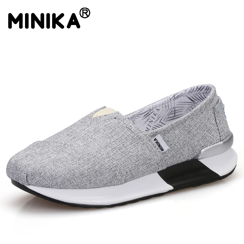 Minika/однотонная парусиновая обувь на плоской подошве женская без шнуровки