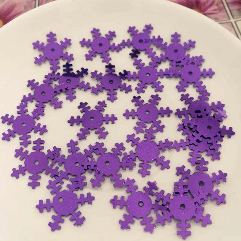400pcs 19mm Sequin snowflake sequins manual material DIY children's accessories clothing Violet | Дом и сад
