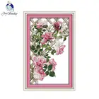 Joy Sunday, розовые розы, настенное искусство, китайские наборы для вышивки крестиком, вышивка, набор для украшения дома
