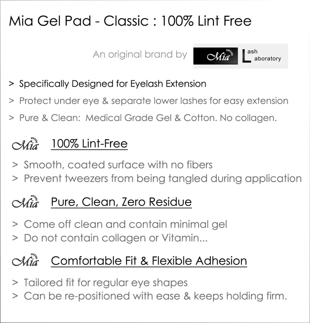 25 пар Миа классис Серебристая упаковка гелевая Накладка для глаз накладное