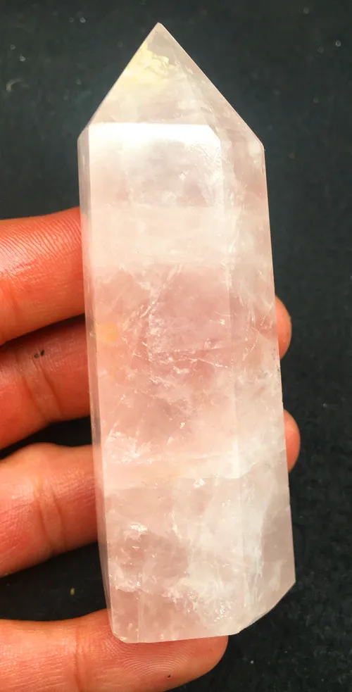 

100% 137G Natural Preety Rose Quartz Crystal Point Reiki Polished Healing