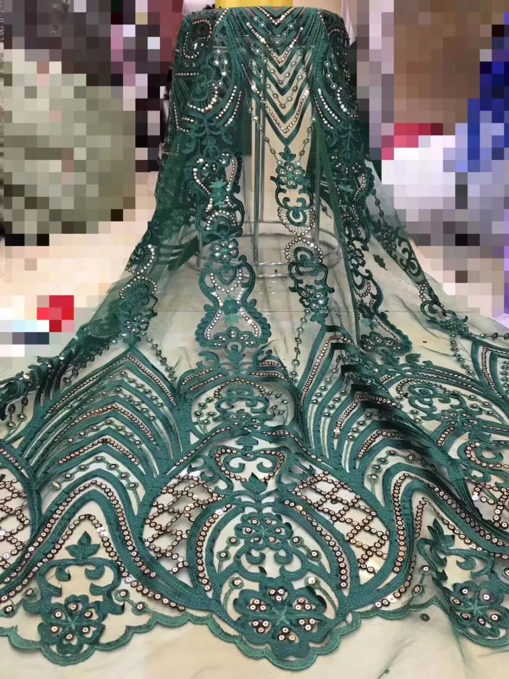 Африканское Сетчатое кружево с блестками 5 ярдов последние нигерийские кружева