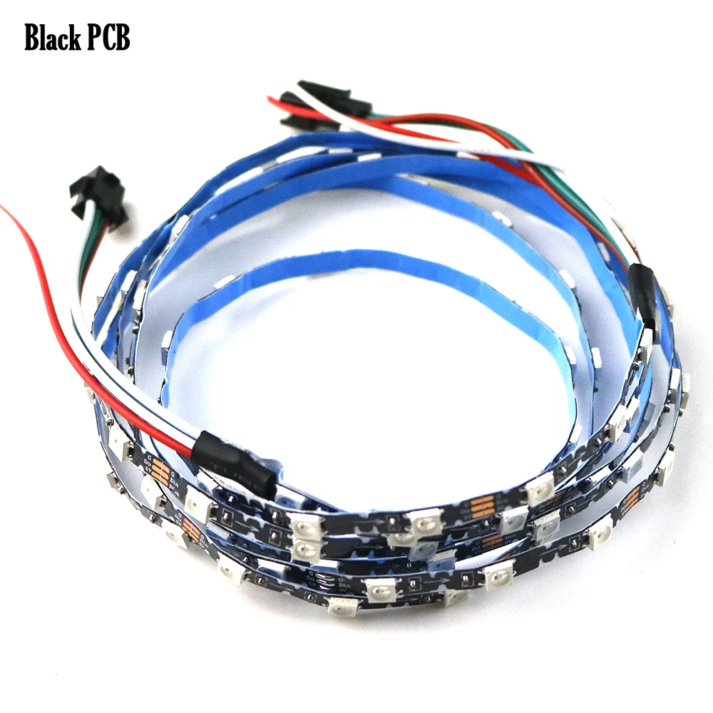 WS2812B 5,5 мм PCB S тип формы адресуемых RGB светодиодный пиксель полосы Гибкие 48 Светодиодный s 48 пикс./м не водонепроницаемый RGB светодиодные полосы 5V Полный Цвет 2 м IP20