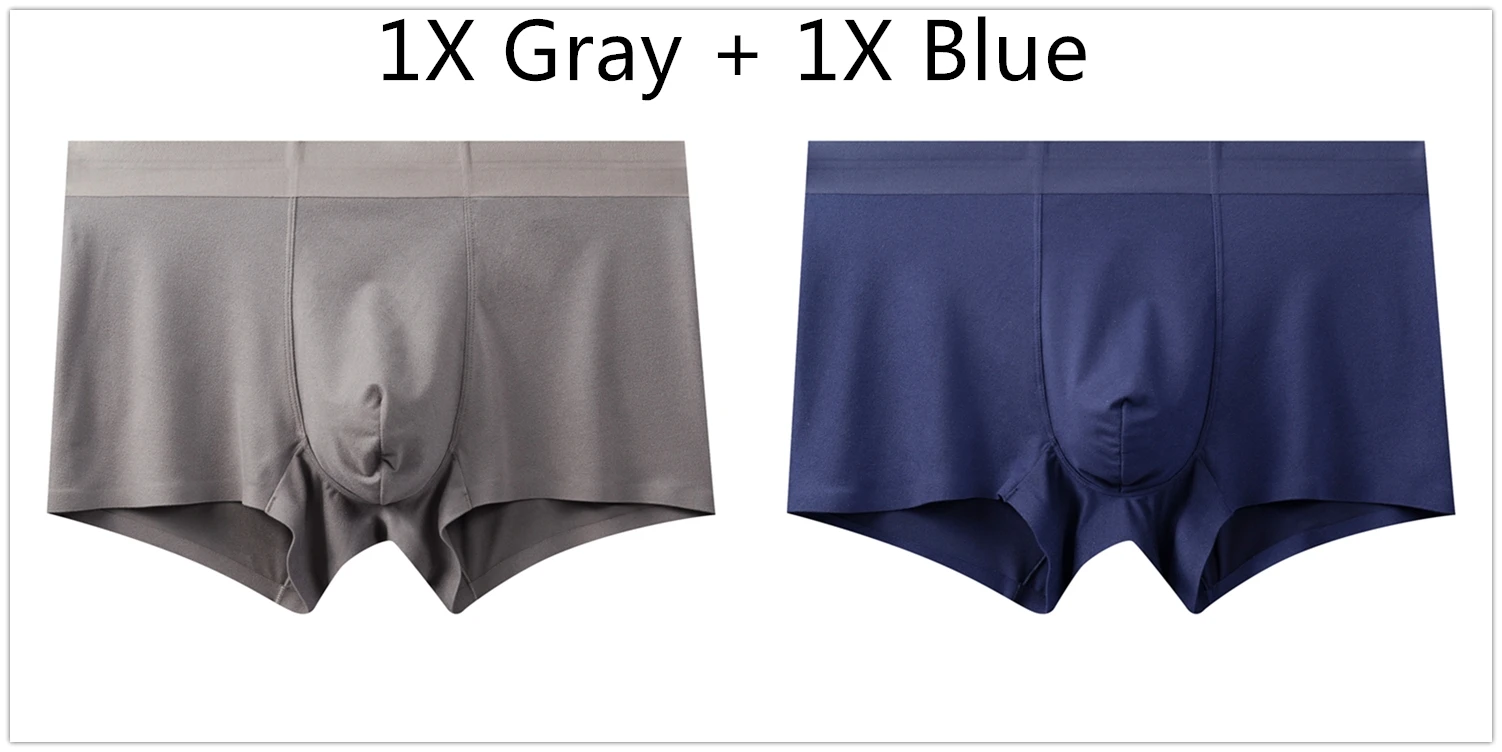 1x Gray 1x Blue EVES, мужское 3D нижнее белье, боксеры, высокая эластичность, Cueca, мужские трусы, мужские шорты-боксеры, дышащие мужские трусы, мягкие мужские боксеры, Homme - Цвет: 1x Gray 1x Blue