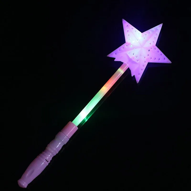

Girls Hollow Star LED Glowing Light Sticks Kids Flashing Fairy Wand Sticks Concert Cheering Props Halloween Glow Party Supplies