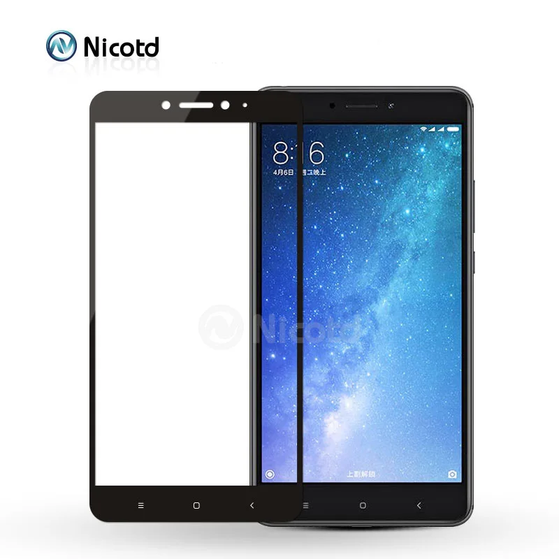 Black Никотд закаленное стекло для Xiaomi Mi Max 3 4D Полное покрытие экрана Защитная пленка для xiomi Mi Max 2 Max3 Max1 Max2 3Pro - Цвет: Black