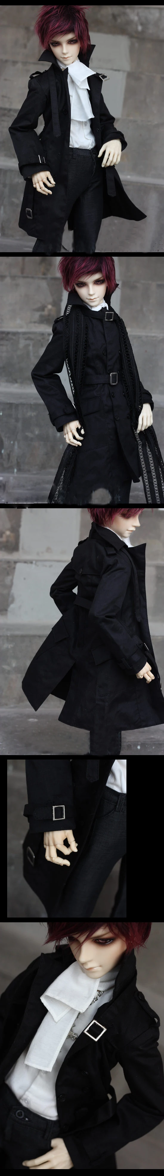 Одежда для кукол BJD, черный двубортный плащ-Пыльник для 1/3 1/4 BJD DD SD MSD SD17, Одежда для кукол Uncle SSDF
