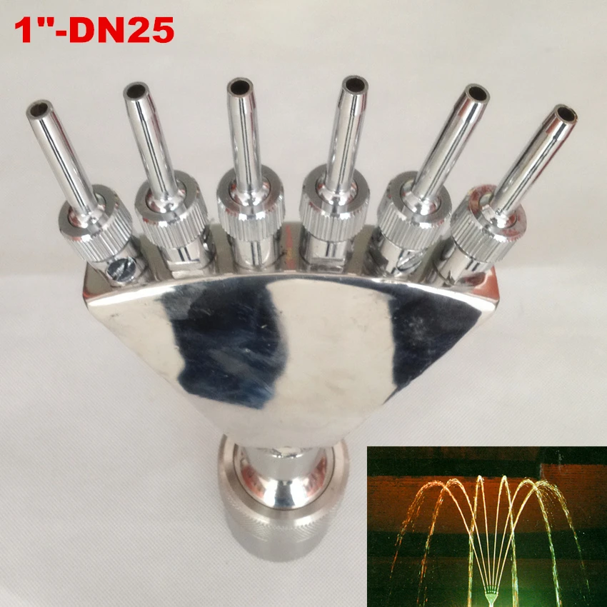 DN25 1" Peacock Tail Shape Stainless Steel Water Fountain Nozzle Pond Home Spray Head