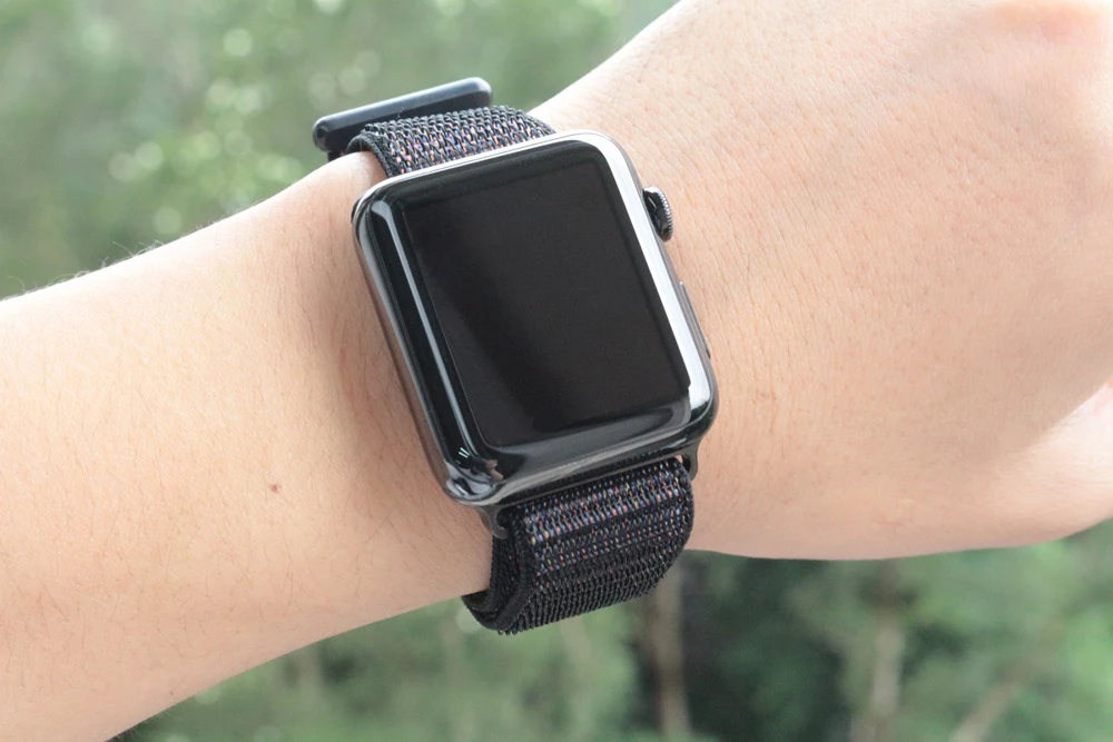 Спортивный ремешок URVOI для apple watch, серия 5, 4, 3, ремешок для iwatch, воздухопроницаемый, застежка-крючок, тканый нейлон, 40 мм, 44 мм