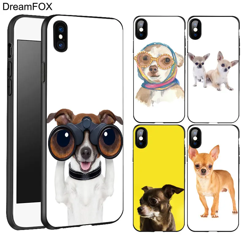 DREAMFOX K056 Danger Чихуахуа Черный Мягкий ТПУ силиконовый чехол для Apple iPhone 11 Pro XR XS Max X 8 7 6