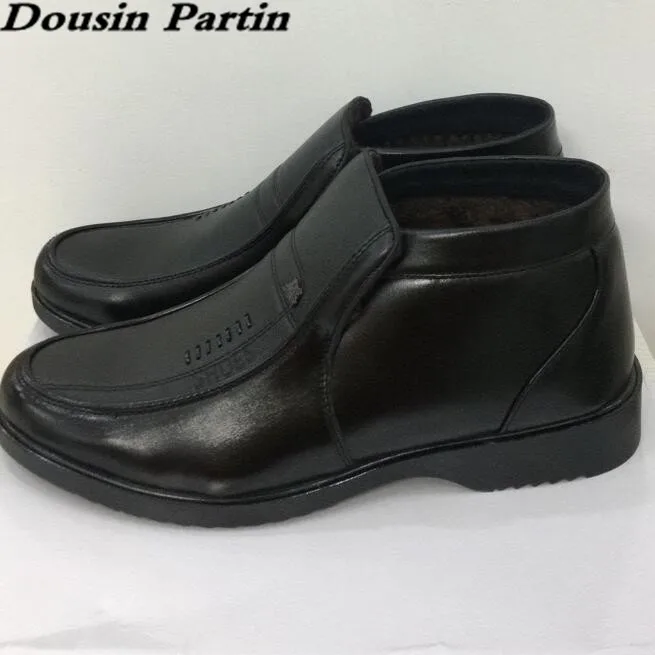 Dousin Partin/ботинки на меху Качественная кожаная мужская обувь с высоким берцем