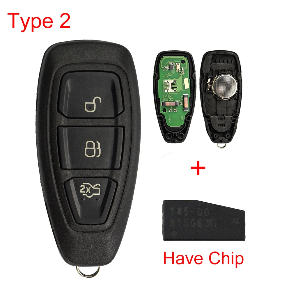 OkeyTech 3 кнопки 433 МГц 83 чип умный дистанционный ключ для Ford Mondeo Fiesta Focus titanium C-Max Kuga ремонт аварийного лезвия Fob