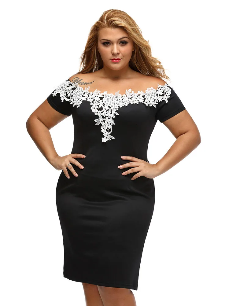 XL 2XL plus size Women Shoulderless Short sleeve casual Elegant clubbing Party Dress Vestidos DLF61083 | Мать и ребенок