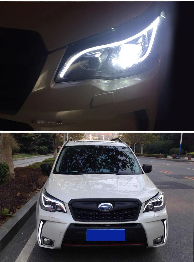Автомобиль голове стиль лампы для Subaru Forester Фары для автомобиля 2012- светодиодные фары DRL H7 D2H HID вариант Ангел глаз би ксенон луч