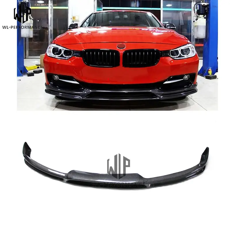 Для BMW 3 серии F30 F35 карбоновое волокно передний шкив для губ Нижний Бампер