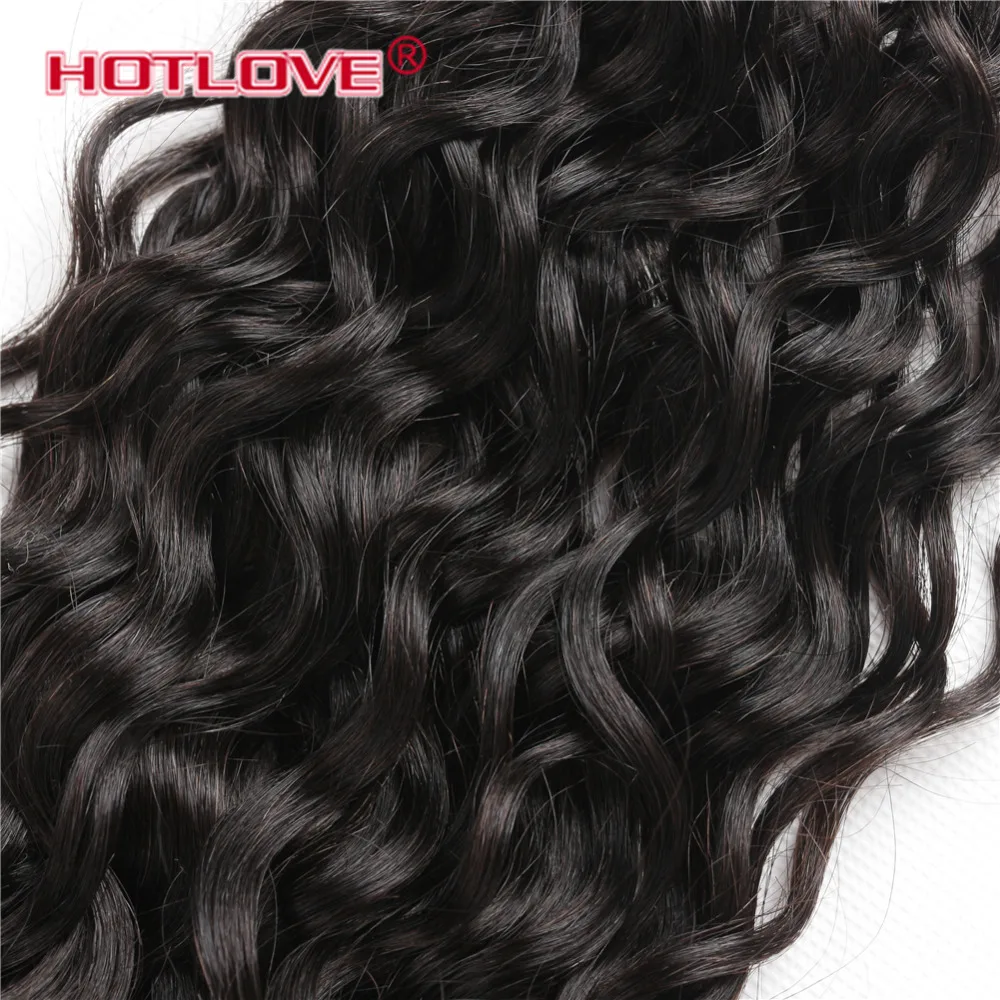 Hotlove волосы волнистые пучки волос с Закрытие 4 PCS бразильские переплетения