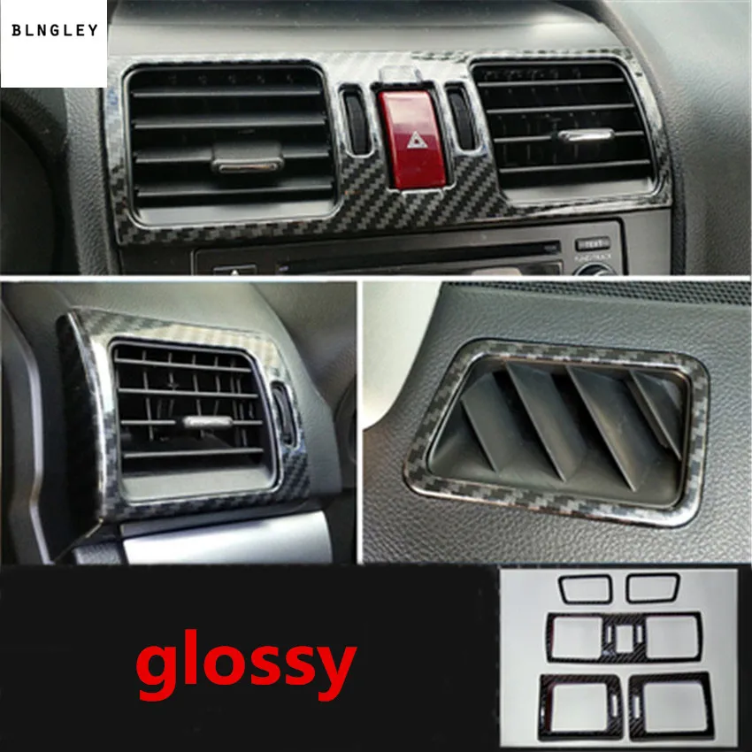 1lot ABS Carbon fiber grain front air conditioning outlet decoration cover for Subaru Forester 2013-2015 / XV 2012-2014