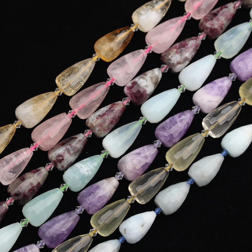 

7 Stone Choice,Nugget Teardrop Quartz Crystal Beads Charms,Pink Quartz, Amethysts Quartz Slab Bead Pendant Jewelry SY-657AMEE