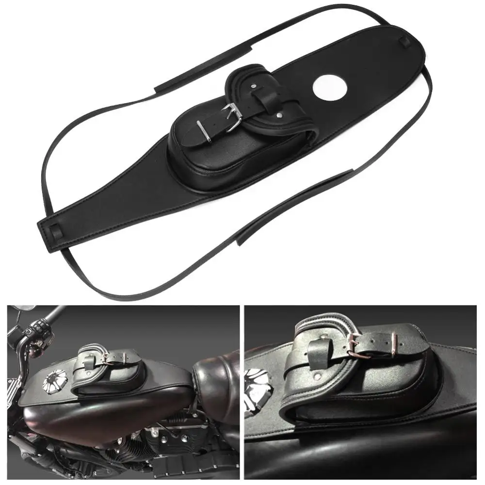 Черный Бензобак Мотоцикла сумки ретро водонепроницаемый приборная консоль