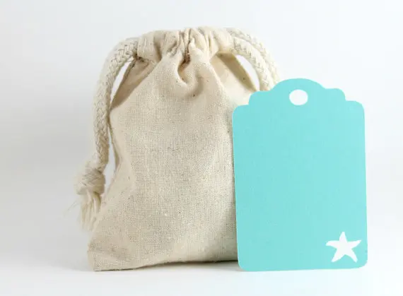 Аква бирки с морской звездой подарочные день рождения океан свадьба под морем