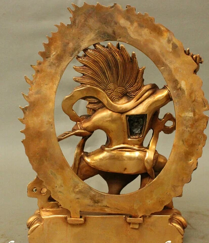Бесплатная доставка 10 дюймов тибетская Тантра бронзовая позолота Vajrapani Chana Dorje