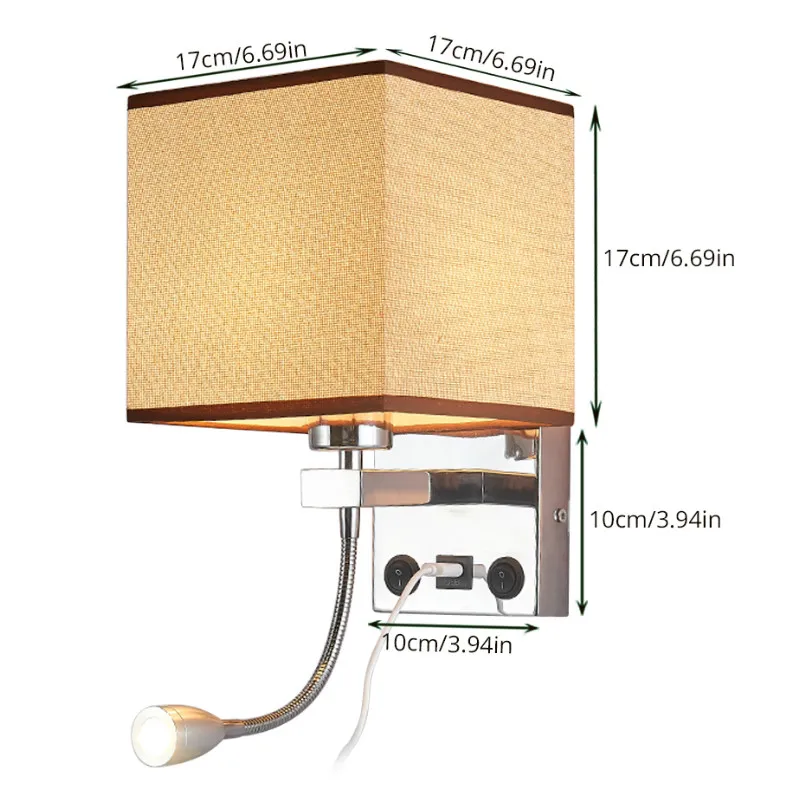 Простой Современный Креативный светодиодный настенный светильник с USB наклейка