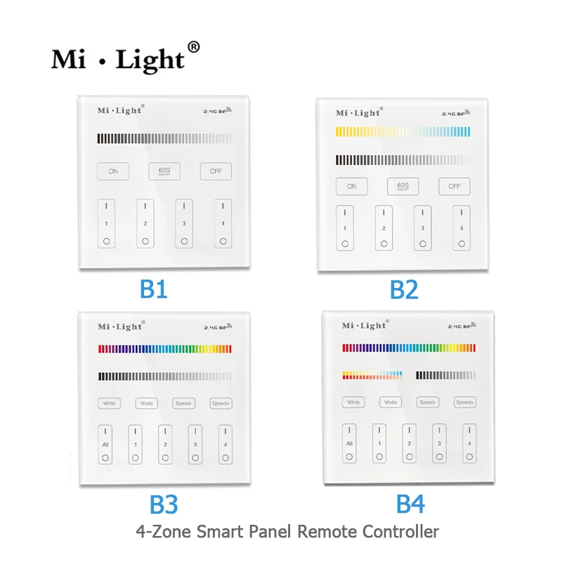 

DC3V Milight B1 B2 B3 B4 Touch Panel Wall-mounted Controller 2.4g Wireless led panel remote controller