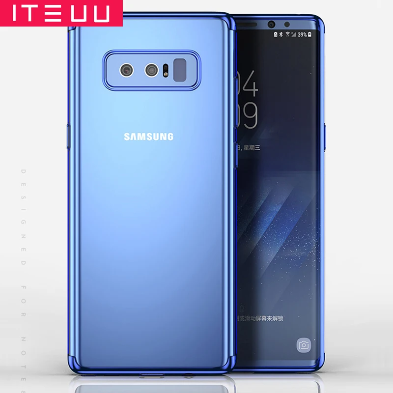 ITEUU TPU прозрачный чехол для телефона с гальваническим покрытием samsung Galaxy Note 8