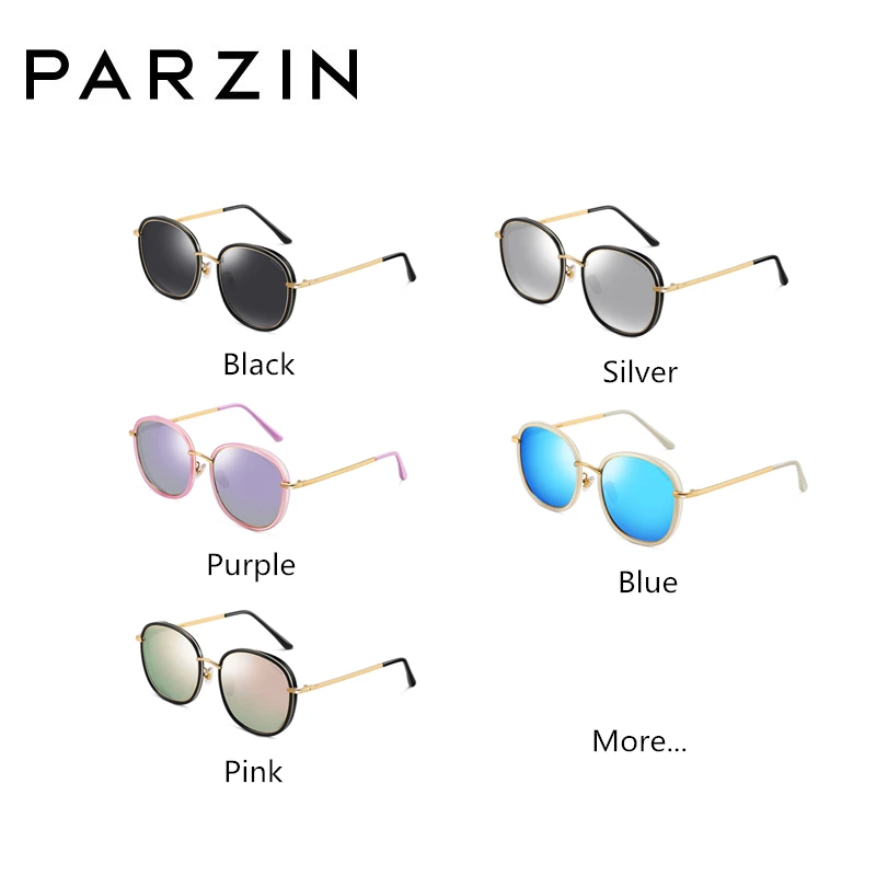 PARZIN Поляризованные Солнцезащитные Очки Красочные Негабаритных Женщин Старинные