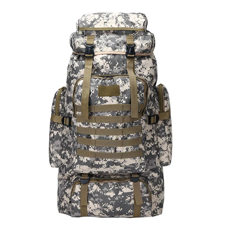 

80L Waterproof Molle Camo Tactical Backpack Military Army Hiking Camping Backpack Travel Rucksack Outdoor Sports Climbing Bag