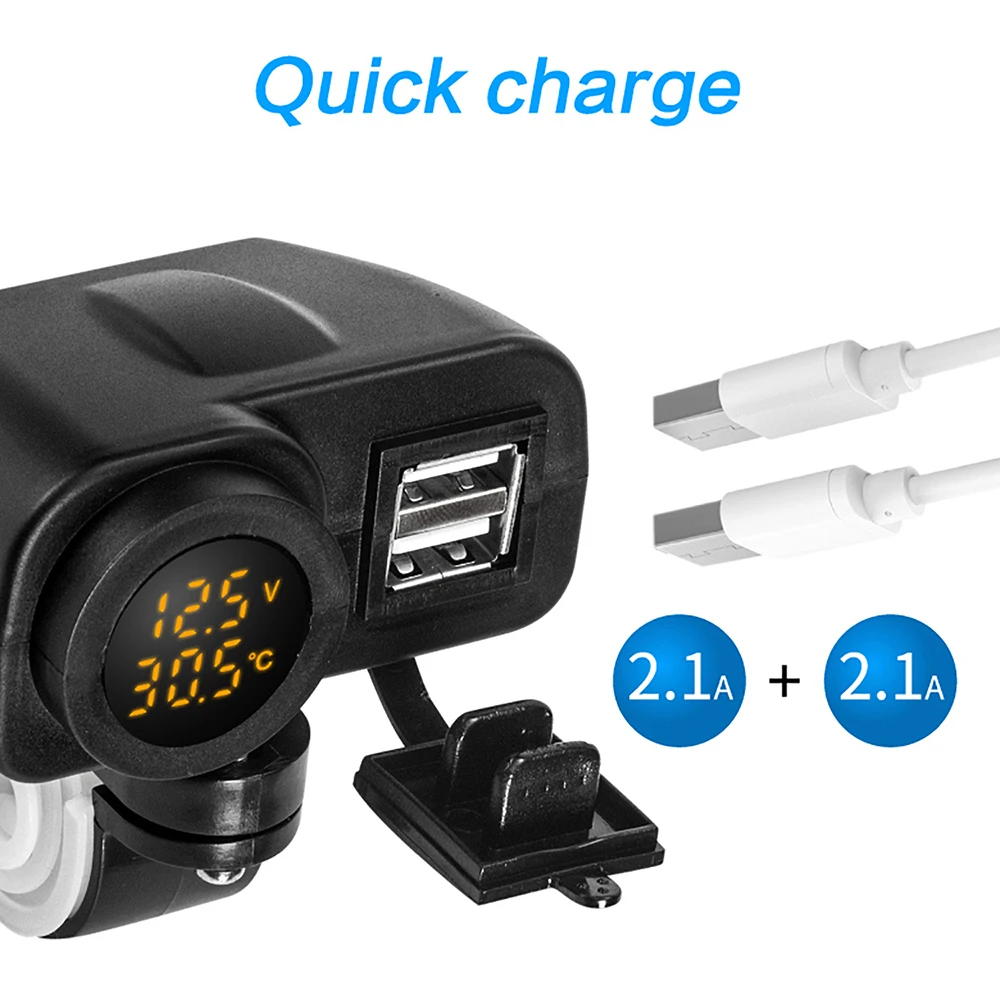 Новое поступление двойное USB зарядное устройство для мотоцикла 12 В 4.2A Moto 2.1A + до 5 15