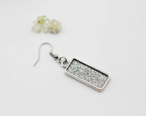 antique silver 10x25 мм Прямоугольный кабюшон, заготовки для сережек, Базовая установка Ant, серебро/бронза/серебро, подходит кабошон для самостоятельного изготовления женских сережек, 20 шт - Цвет: antique silver