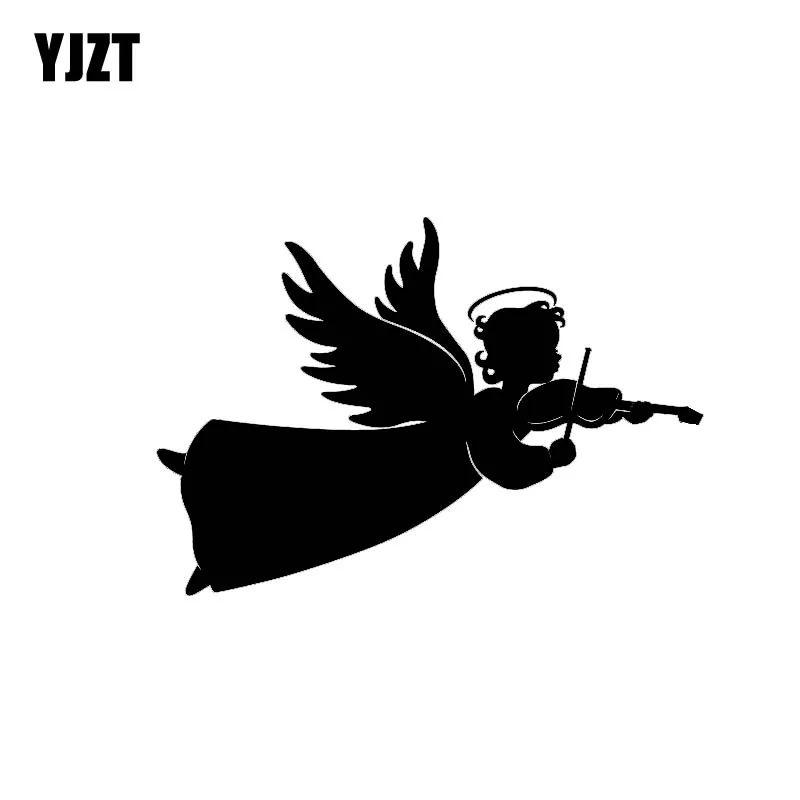 

YJZT 13,6*9,4 см, наклейка на скрипку с ангелом, покрывающая корпус, отличный дизайн, автомобильная наклейка, черная/Серебристая искусственная ко...