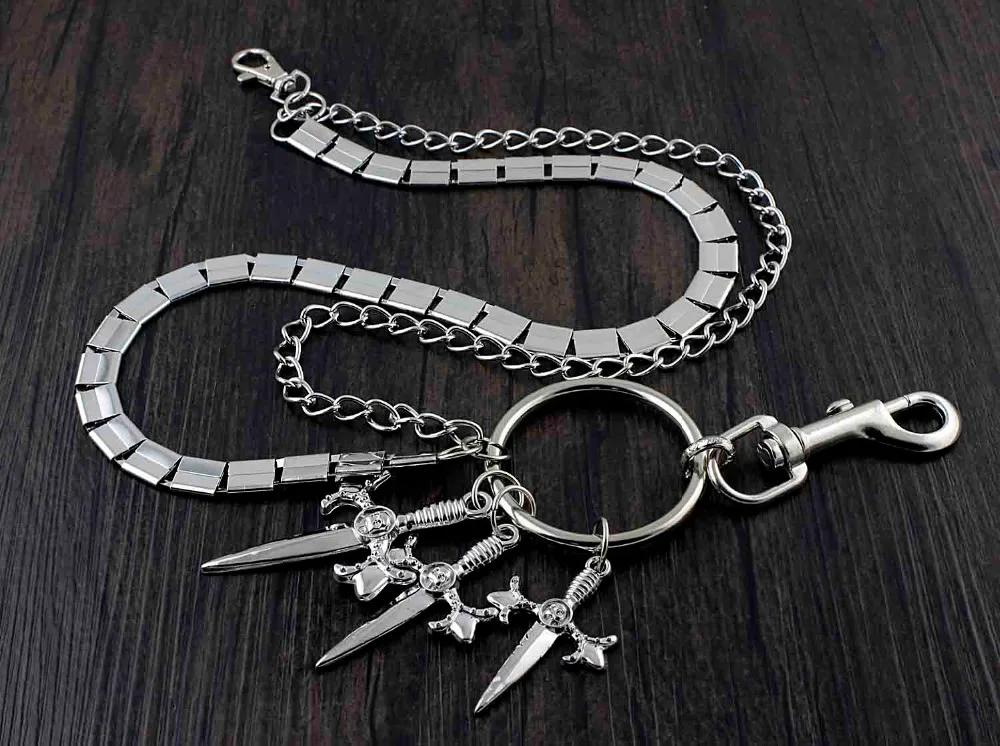 Двойная Цепочка велосипедный тракер брюки брелок джинсовый кошелек цепочка #12 YL